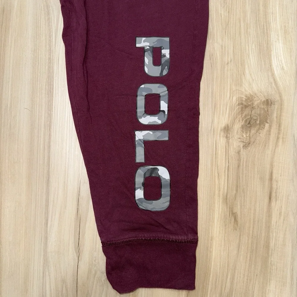 Polo Ralph Lauren Men Sleepwear Burgundy Sweatpants POLO Pajama Pants Logo M